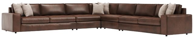 Bernhardt Nest Bernhardt Living 5-Piece Brown Leather L-Shape Facing Sectional-3