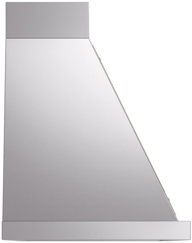 Ilve® Nostalgie II Noblesse 48" Stainless Steel Wall Mounted Range Hood with Brass Trim-2