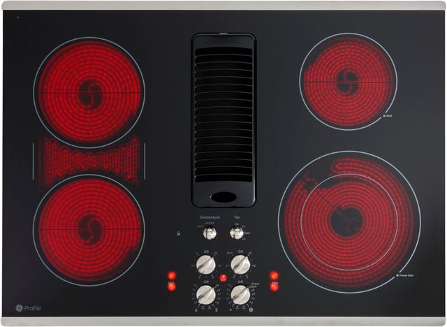 GE Profile™ 30" Stainless Steel Downdraft Electric Cooktop-2