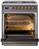 Ilve® Nostalgie II Series 30" Graphite Matte Pro Style Dual Fuel Range-3
