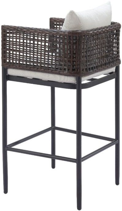 Zuo® Modern Palm Paradise Black/Gray Aluminum Outdoor Barstool-3
