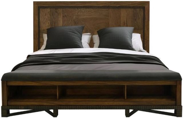 International Furniture Direct Walnut Reddish Brown Eastern King Panel Bed-0