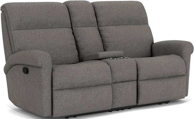 Flexsteel® Davis Onyx Reclining Loveseat with Console-0