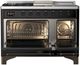 Ilve® Majestic III 48" Glossy Black Pro Style Dual Fuel Natural Gas Range with French Top and Burnished Trim-1