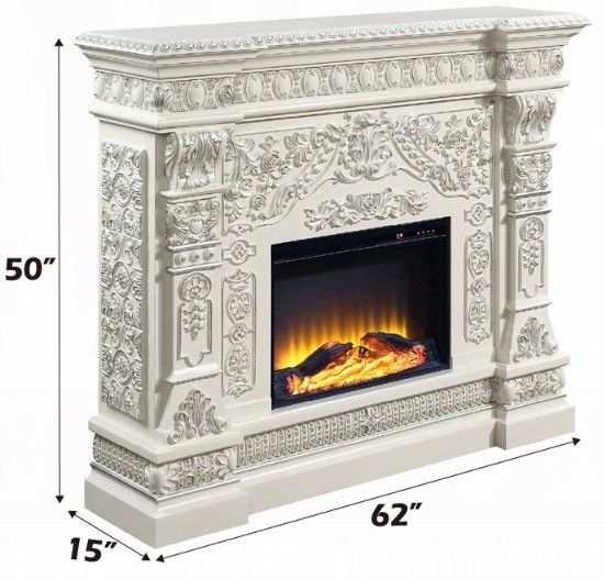 ACME Furniture Vanaheim Antique White Fireplace-2