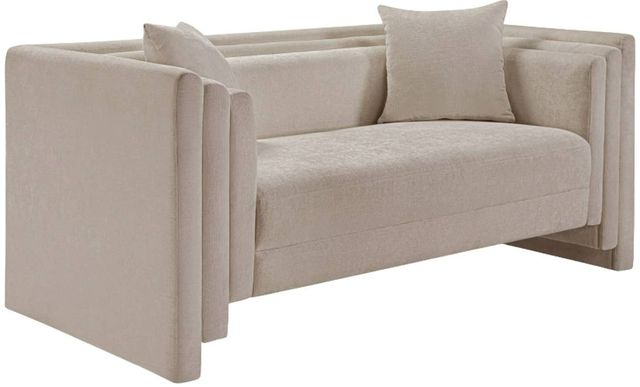 Meridian Furniture Everett Beige Chenille Fabric Loveseat-0