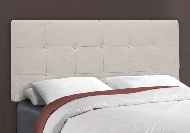 Monarch Specialties Inc. Beige Linen Twin Bed-1