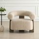 Uttermost® Lennox Dark Walnut/Linen Accent Chair-1