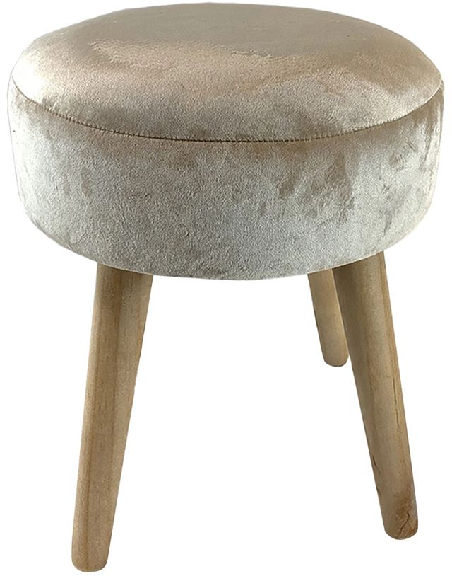 Stylecraft Oyster Beige Velvet Foot Stool-0