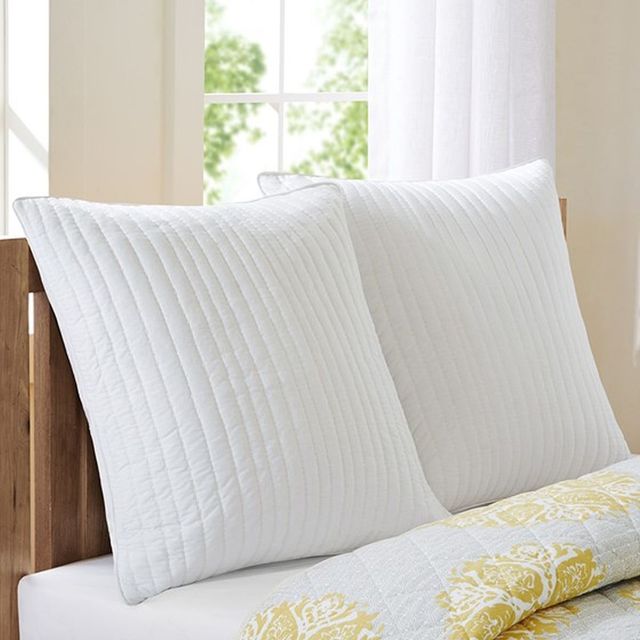 Olliix by INK+IVY White Camila Quilted Euro Sham-0