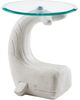 Powell® Wally the Whale Glass Top Side Table with White Base-0