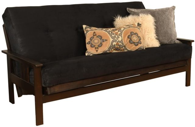 Kodiak Furniture Monterey Suede Black/Espresso Full Futon with Mattress-0