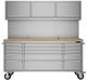 Thor Kitchen® 72" Stainless Steel 15-Drawer Tool Chest with Upper Cabinet and Pegboard-1