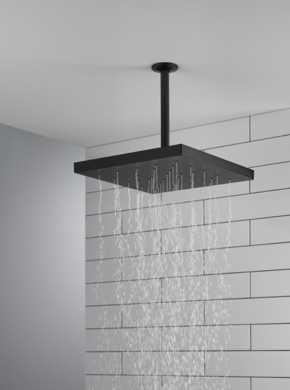 Delta Universal Showering Matte Black 2.5 GPM H2Okinetic® Single-Setting Shower Head with Ultrasoak®-1