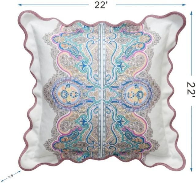 Stylecraft Tamara Day Beige/Blue/White Designer Pillow-2