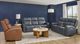 Flexsteel® Warren True Navy Leather Power Reclining Loveseat with Console, Power Headrest and Lumbar-2