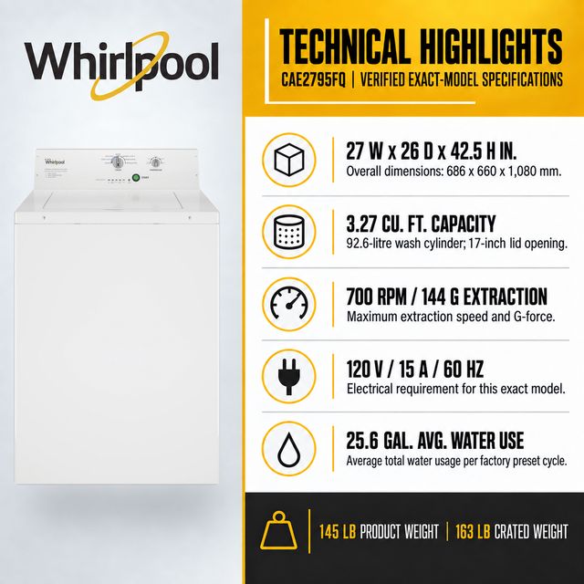 Whirlpool Commercial 3.27 Cu. Ft. Non-Coin Top-Load Washer - White-4