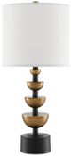 Currey & Company Chastain Antique Brass/Black/Off-White Table Lamp-1