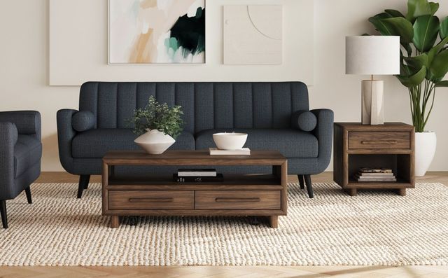 Elements International Brisbane Brown Coffee Table with Casters-1