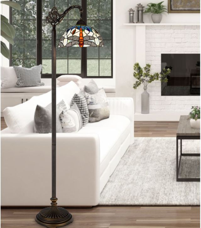 CAL Lighting & Accessories Tiffany Bronze Floor Lamp-3