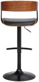 Armen Living Larisa Black/Walnut Adjustable Bar Stool-4