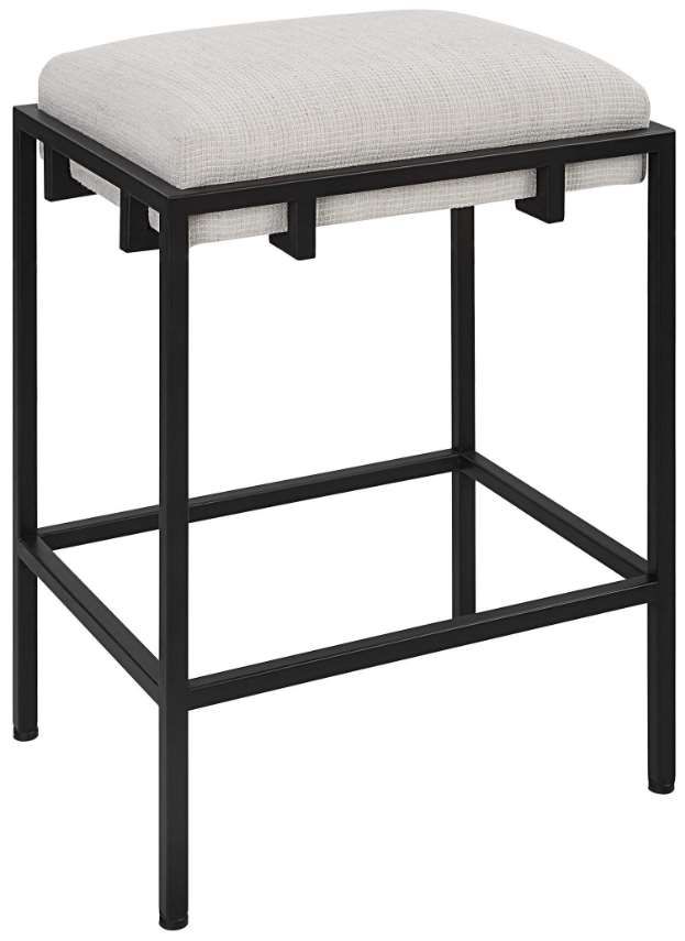 Uttermost® Paradox Matte Black/White Counter Stool-0