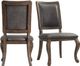 Elements International Gramercy Gray/Walnut Rectangle Back Dining Side Chair-3