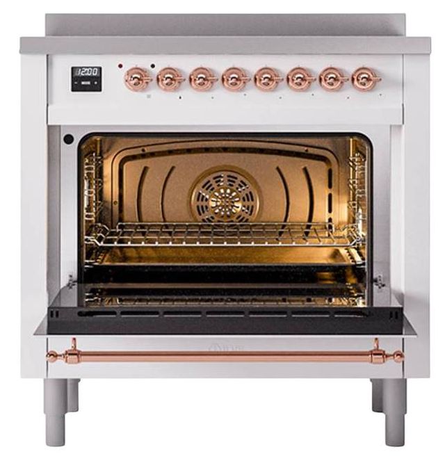 Ilve® Nostalgie II Noblesse 36'' Custom RAL Color Pro Style Induction Range with Copper Trim-2