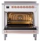 Ilve® Nostalgie II Noblesse 36'' Custom RAL Color Pro Style Induction Range with Copper Trim-2