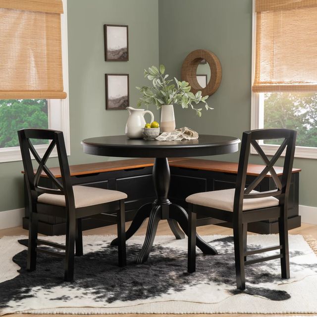 Linon Norah 4-Piece Black/Walnut Dining Set-3