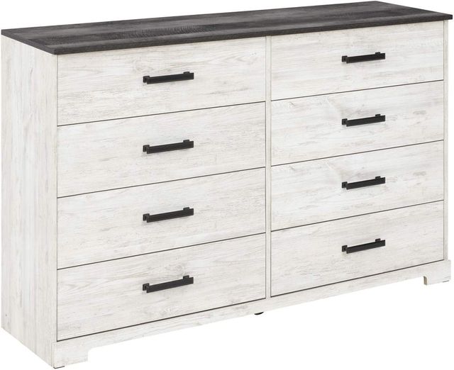 Signature Design by Ashley® Shawburn Whitewash/Charcoal Gray Eight Drawer Dresser-0