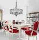 Cal® Lighting & Accessories Vincenzametal Brushed Steel Chandelier with Transparent Fabric Shade-1