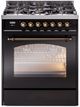 Ilve® Nostalgie II Series 30" Glossy Black Pro Style Dual Fuel Range-0