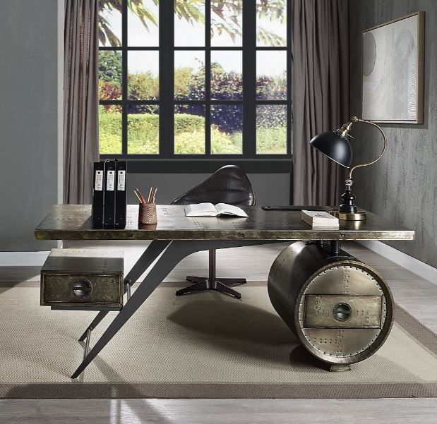 ACME Furniture Brancaster Bronze Aluminum Executive Writing Desk-1