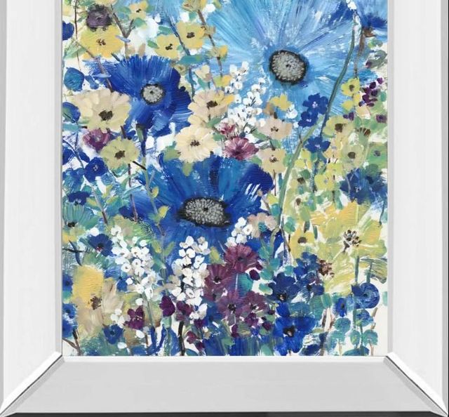 Classy Art Garden Blues I by Tim OToole Mirror Framed Wall Art-1