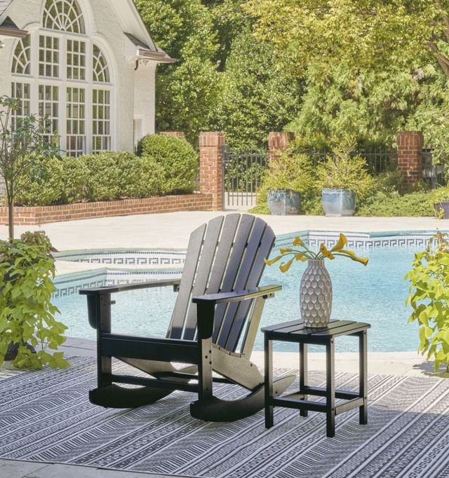 Signature Design by Ashley® Sundown Treasure Black Outdoor Rocking Chair-4