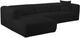 TOV Furniture Tarra 3-Piece Black Fluffy Oversized Left-Arm Facing Sectional and Chaise-0