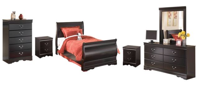 Signature Design by Ashley® Huey Vineyard 6-Piece Black Full Youth Sleigh Bed Set-0
