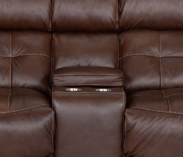 Franklin™ Corwin Dakota Brown Leather Dual Seat Power Reclining Loveseat-1