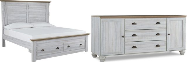 Signature Design by Ashley® Haven Bay 2-Piece Two-Tone King Panel Storage Bed Set-0