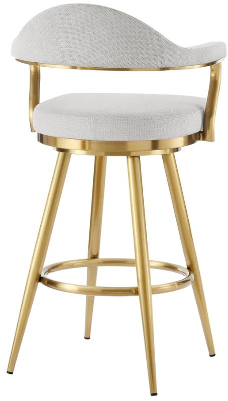 Armen Living Justin Gold/Silver Swivel Bar Stool-4