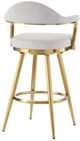 Armen Living Justin Gold/Silver Swivel Bar Stool-2