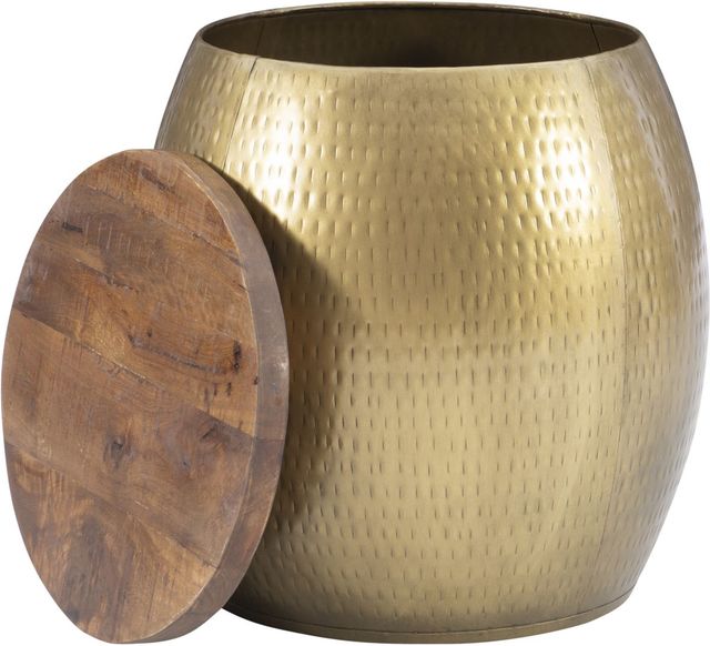 Powell® Dreyfus Gold Drum Side Table-4
