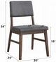 ACME Furniture Seda 2-Piece Gray/Walnut Upholstered Dining Side Chair Set-2
