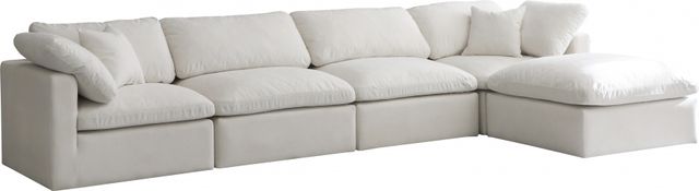 Meridian Furniture Plush 5-Piece Cream 140" Modular Sectional-0