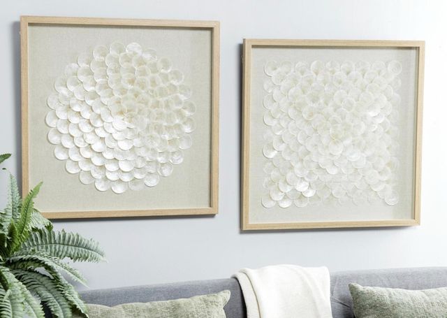 Deco Marche 2-Piece Overlapping Shells Shadow Cream Wall Art-4
