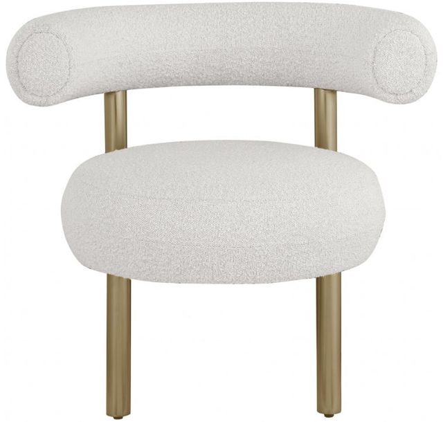 Meridian Furniture Bordeaux Cream/Brushed Brass Boucle Fabric Accent Chair-1