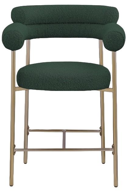 Meridian Furniture Blake Brushed Gold/Green Counter Stool-1