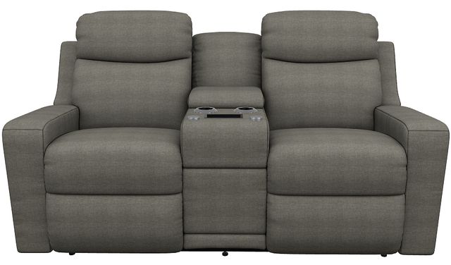 La-Z-Boy® Emmons Granite Manual Reclining Loveseat with Console-1