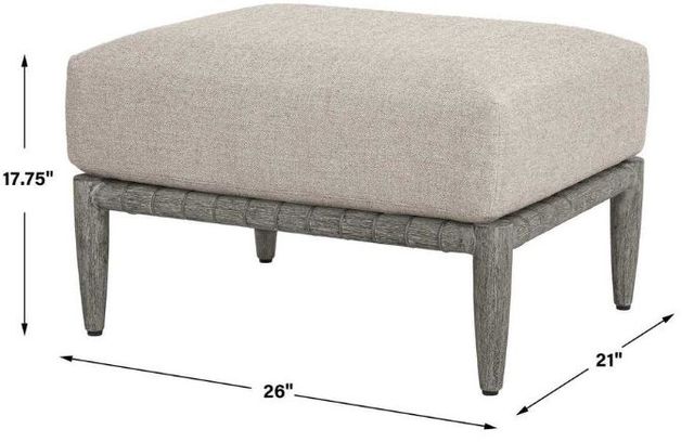 Uttermost® Borneo Dark Gray/Dove Wooden Outdoor Ottoman-2